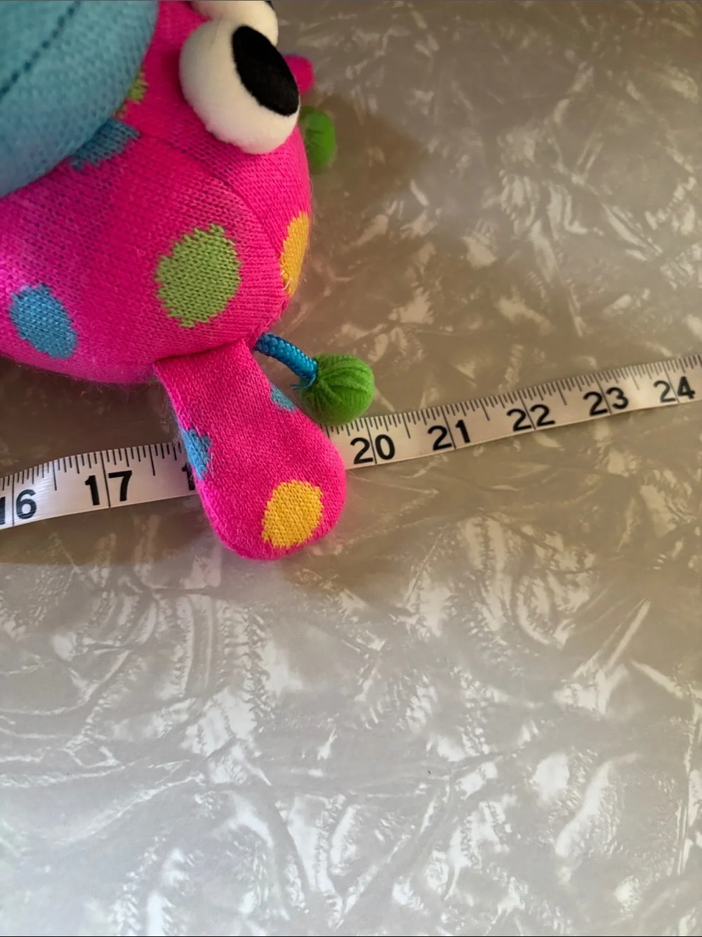 Plush Polka-Dot Monkey Toy - Pink & Green